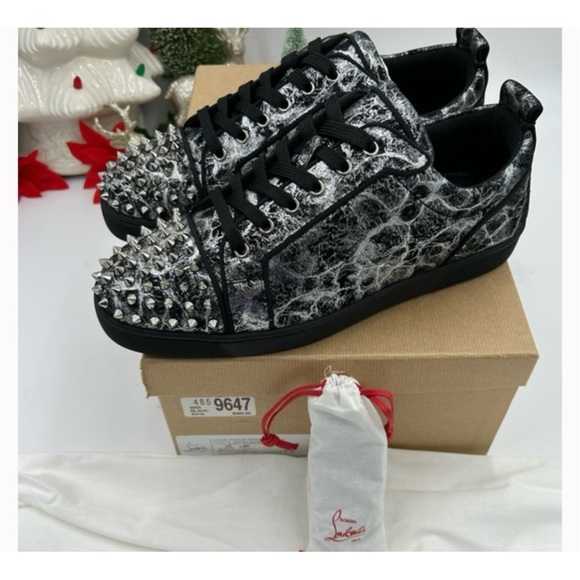 Christian Louboutin, Louis Jr black storm print leather size 45 made Italy - Picture 2 of 9